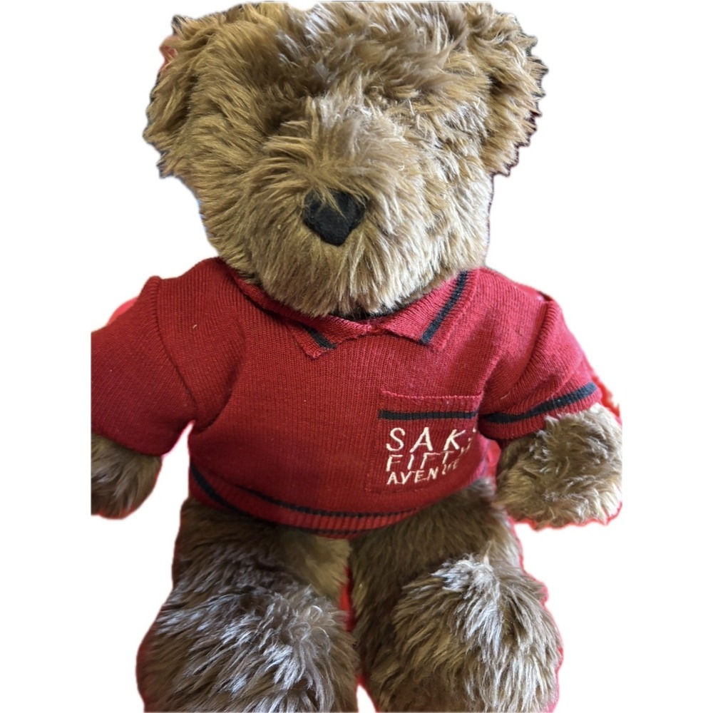 Vintage Saks Fifth Avenue Brown Teddy Bear Plush 1997